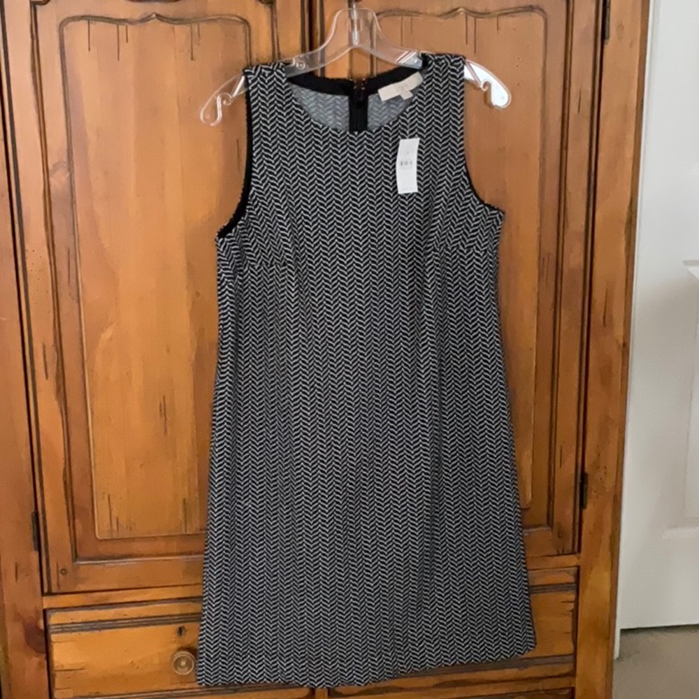 Black and white sleeveless shift dress size medium from the Loft